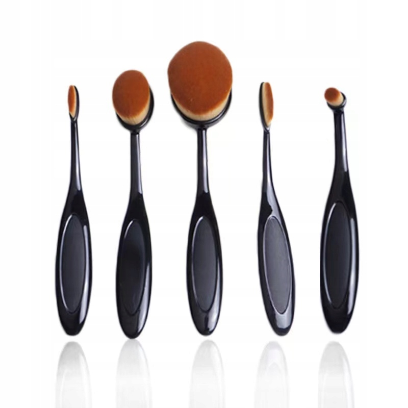 ZESTAW Pędzli Szczotek Owalnych DO MAKIJAŻU 5 szt